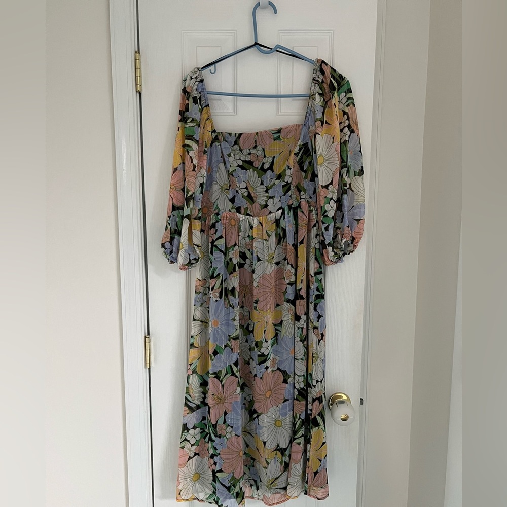 Multi-color floral midi dress, size small from Mod Boutique